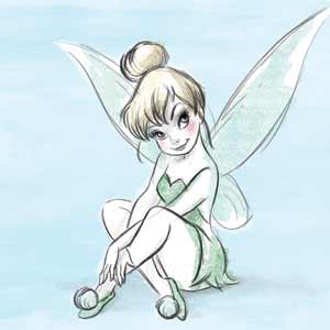Disney Tinker Bell Sketch Art Xbox 360 (Includes HDD) Skin